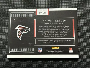 Calvin Ridley 2020 Panini Impeccable Elegance Veteran Patch Auto Gold /15 Falcon back