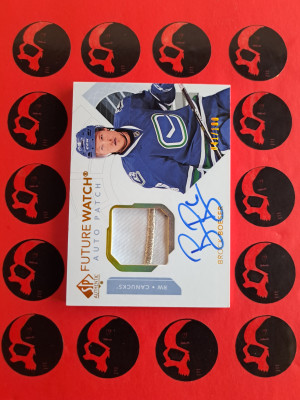 2017-18 Brock Boeser Future Watch Patch /100 SP Authentic #125 Rookie RC front