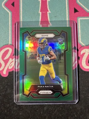2023 Panini Prizm Green #357 Puka Nacua RC ROOKIE RAMS front