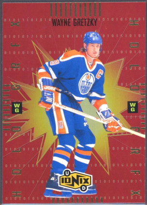2021-22 Upper Deck Extended Series UD Ionix HoloGrFX IH-3 Wayne Gretzky Easter Egg SSP front