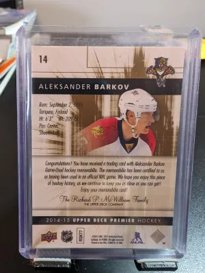 2014-15 UD Premier Patch /25 Alexander Barkov back