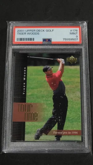 2001 Upper Deck Tiger Woods #176 Tour Time front