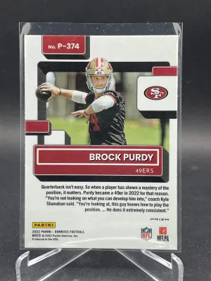2022 Donruss Optic BROCK PURDY Rated Rookie Silver Holo Prizm RC back