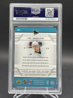 2006-07 Upper Deck Series 2 Young Guns Joe Pavelski #487 Rookie RC PSA 10 back