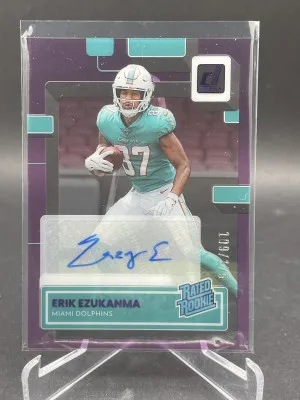 2022 Panini Clearly Donruss Rated Purple /175 Erik Ezukanma #89 Rookie RC front