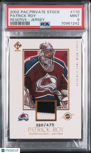 2002 Pacific Private Stock Reserve Patrick Roy #110 PSA 9 front