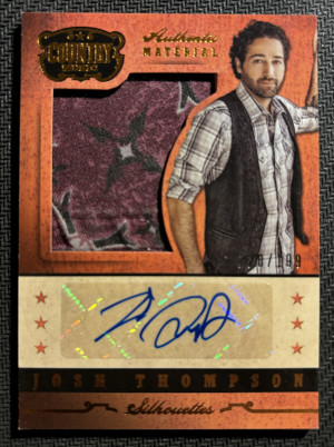 2014 Panini Country Music Silhouettes Memorabilia and Autograph Josh Thompson 120/199 front