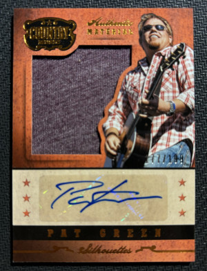 2014 Panini Country Music Silhouettes Memorabilia and Autograph Pat Green 177/199 front
