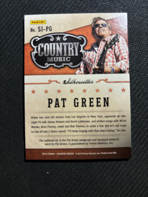 2014 Panini Country Music Silhouettes Memorabilia and Autograph Pat Green 177/199 back
