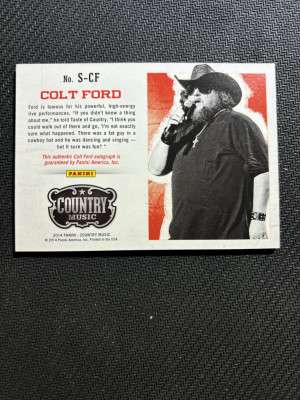 2014 Panini Country Music Colt Ford Autograph 65/195 back