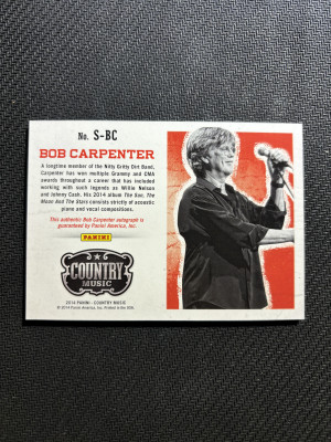 2014 Panini Country Music Bob Carpenter Autograph 38/299 back