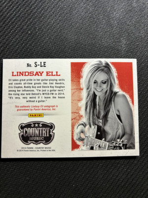 2014 Panini Country Music Lindsay Ell Autograph 78/99 back