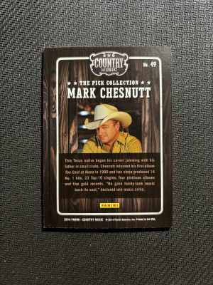 2014 Panini Country Music Mark Chestnut Pick Collection Insert back