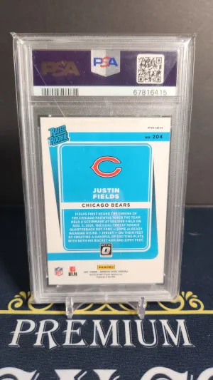 2021 Optic Rated Rookie Justin Fields Purple Shock PSA 10 back