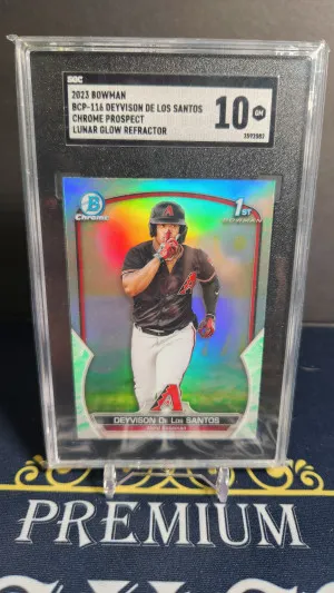 2023 Bowman Chrome Deyvison De Los Santos Lunar Glow SGC 10 front