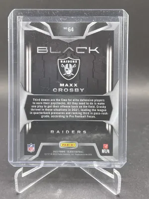2022 MAXX CROSBY PANINI BLACK /35 SP #64 LAS VEGAS RAIDERS back