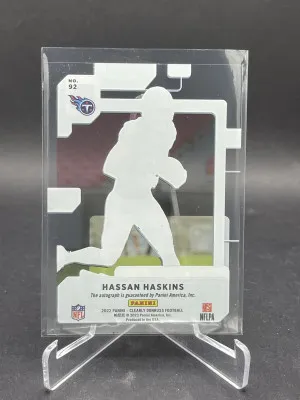 2022 Clearly Donruss Rated Rookie Auto #92 Hassan Haskins - Tennessee Titans back