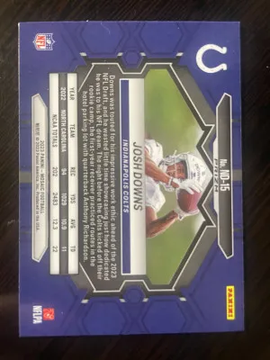 Josh Downs RC Mosaic NFL Debut Pink Camo back