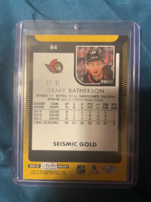 Drake Batherson Seismic Gold back