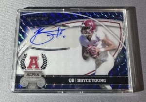 BRYCE YOUNG Wild Card Allumination ROOKIE AUTO BLUE SSP #/3!!! Panthers!!!!!!!!! front