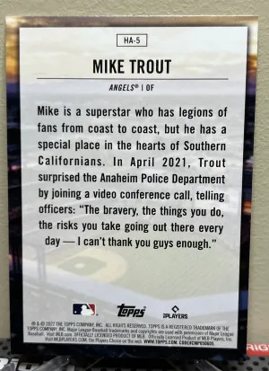 2022 Topps Series 1 Home Field Advantage Mike Trout back