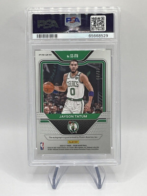 2020 Jayson Tatum Sensational Signatures Mojo Prizm #/25 PSA 10 Boston Celtics back