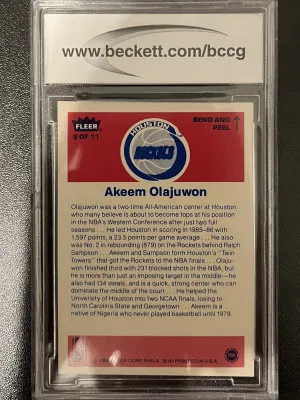 1986-87 Fleer stickers Akeem Olajuwon back