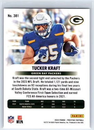 2023 Panini Prestige #381 Tucker Kraft back