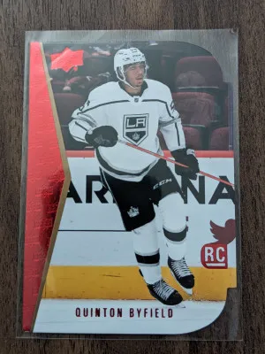 Quinton Byfield Red Die cut Upper deck series 1 2021-23 rookie front