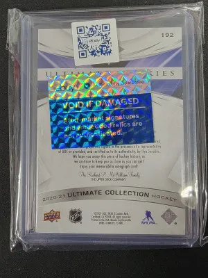 2020 Ultimate Rookies Ilya Sorokin Patch Auto #'d 30/49 back