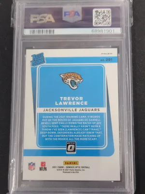 2021 Optic Trevor Lawrence Purple Shock PSA 9 back