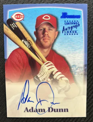 2000 Bowman Adam Dunn RC Autograph Blue front