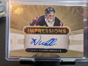 2017-18 SPX Impressions Auto John Vanbiesbrouk /249 front