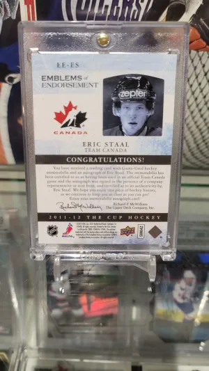 11-12 The Cup - #EE-ES Eric Staal Emblems of Endorsement back