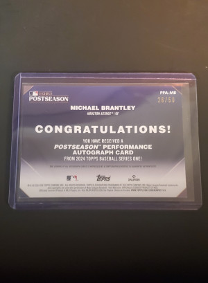Michael Brantley topps chrome 2024 PPA-mb # /50 back