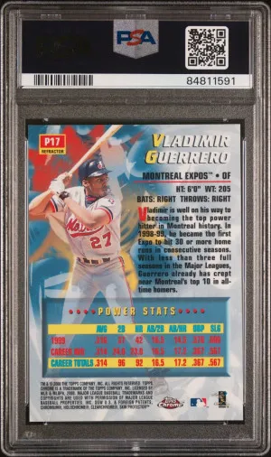 2000 Topps Chrome Vladimir Guerrero Power Players Refractor PSA 9 back