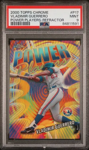 2000 Topps Chrome Vladimir Guerrero Power Players Refractor PSA 9 front