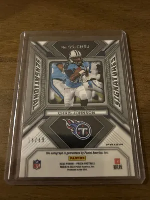 2023 Prizm Football Chris Johnson Purple Power Prizm Auto /49 TZ back