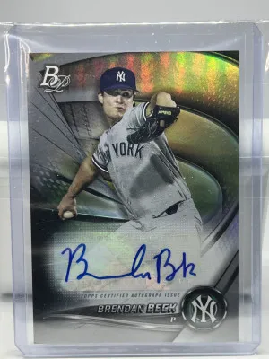 2022 Bowman Platinum Brendan Beck Rookie Prospect Auto RC Card #TOP-91 Yankees front