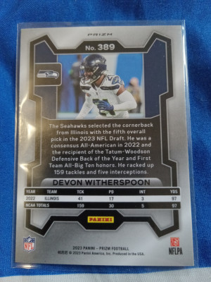 DEVON Witherspoon Black and White Checker Prizm #389 back