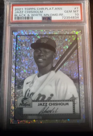 Jazz Chisholm JR topps Chrome 2022 RC front