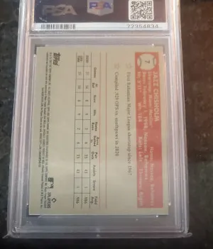 Jazz Chisholm JR topps Chrome 2022 RC back