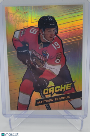 2022-23 UD Skybox Metal Universe Matthew Tkachuk Cache Gold #C-27 /50 Case Hit front