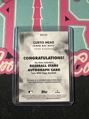 2024 Topps Baseball Stars Rookie Autograph RC Auto Curtis Mead RAYS back