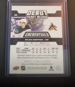 Dylan Guenther Credentials Debut back
