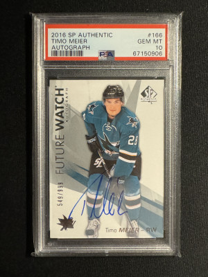 2016-16 SP Authentic #166 Timo Meier Future Watch Autograph front