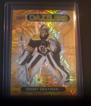 Jeremy Swayman upper deck Dazzlers RC front