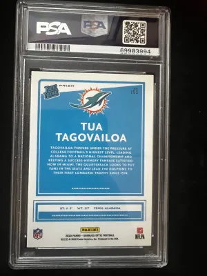 2020 PANINI DONRUSS OPTIC TUA TAGOVAILOA RATED ROOKIE BLUE SCOPE back