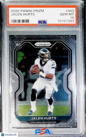 Jalen Hurts 2020 Panini Prizm #343 PSA 10 Rookie RC front