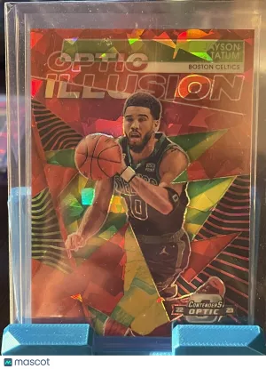 2022-23 Contenders Optic Basketball JAYSON TATUM OPTIC ILLUSION RED CRACKED ICE front